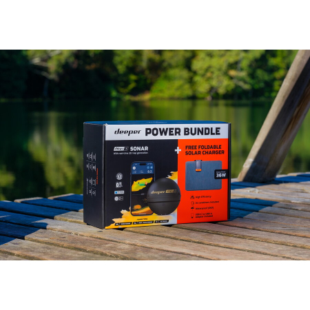 Sonar Deeper Smart Chirp+ 3.0 Power Bundle cu incarcator solar [4]