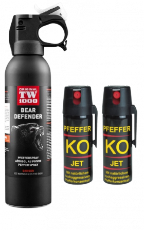Sport & Activitati in aer liber - Set spray urs TW1000 bear defender si doua sprayuri autoaparare piper 50 ml