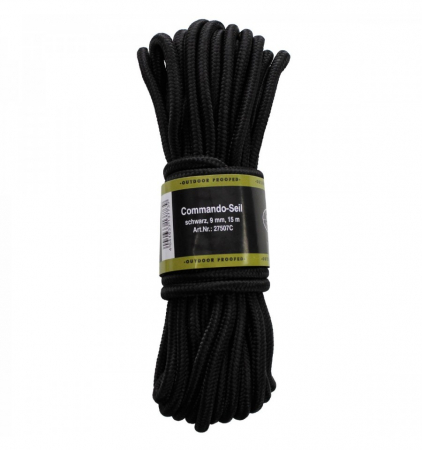 Sport & Activitati in aer liber - Sfoara diametru 9 mm, lungime 15 metri, culoare neagra