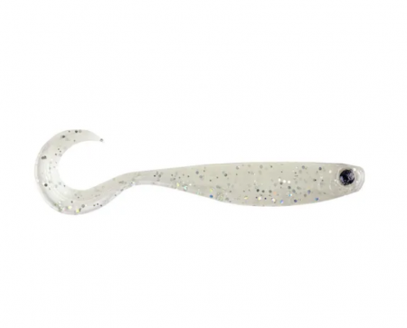 SPORTURI - Shad Mustad Mezashi curly tail minnow 9 cm, pearl white, 6 buc / plic