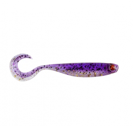 SPORTURI - Shad Mustad Mezashi curly tail minnow 9 cm, purple magic, 6 buc / plic