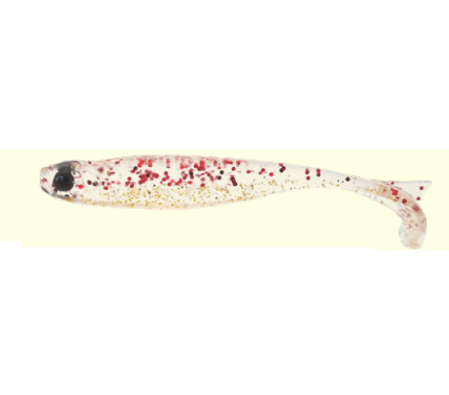 Naluci pescuit rapitori - SHAD MUSTAD MEZASHI TAIL MINNOW 7,6 CM RED GOLD GLITTER, 6 BUC / PLIC