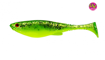 Naluci pescuit rapitori - Shad Daiwa Prorex belly, 11 cm, 4 buc / plix, chartreuse shocker
