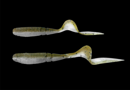 Shad Jackall Rhythm grub, 6 cm, green pumpkin pepper, 4 buc / plic [4]