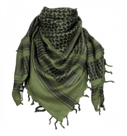 Sport & Activitati in aer liber - Shemagh negru olive esarfa arab, 115 x 110 cm, 100% bumbac MFH