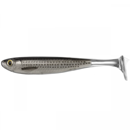 SPORTURI - SHAD LIVE TARGET SLOW-ROLL MULLET PADDLE TAIL 12,5CM 717 SILVER/BLACK, 3 BUC / PLIC