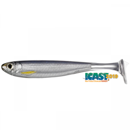 SPORTURI - SHAD LIVE TARGET SLOWROLL SHINER PADDLE TAIL 8,5CM 951 SILVER/SMOKE, 4 BUC / PLIC