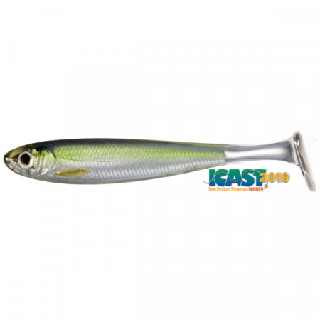 SPORTURI - SHAD LIVE TARGET SLOWROLL SHINER PADDLE TAIL 8,5CM 952 SILVER/GREEN, 4 BUC / PLIC