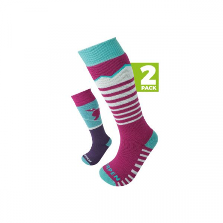 SKI - SOSETE SKI COPII LORPEN S2KNE MERINO SET 2 PERECHI BERRY