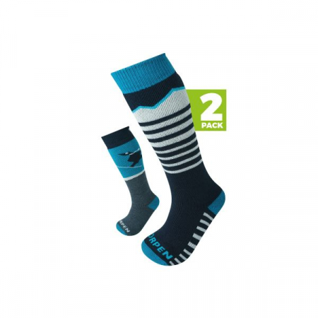 Sosete & ciorapi - SOSETE SKI COPII LORPEN S2KNE MERINO SET 2 PERECHI BLUE