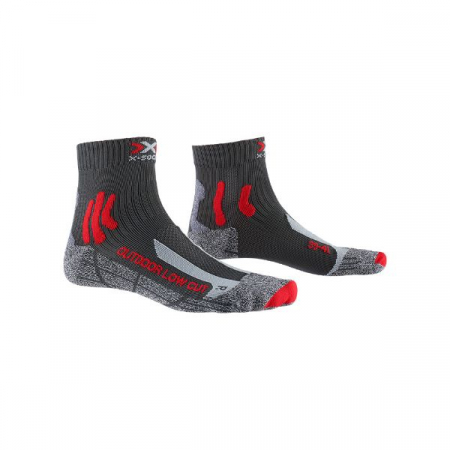 Sosete & ciorapi - SOSETE X-BIONIC TREK OUTDOOR LOW CUT ANTHRACITE/RED