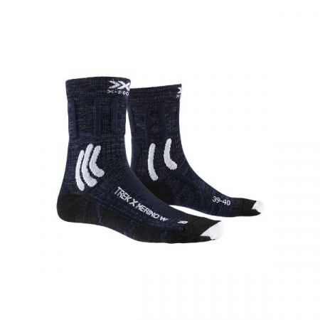 Sosete & ciorapi - SOSETE DAMA X-BIONIC TREK X MERINO MIDNIGHT BLUE/ARCTIC WHITE