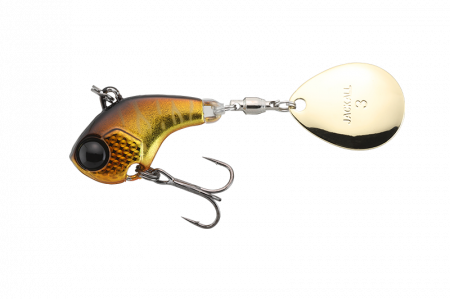 Spinnertail - SPINNERTAIL JACKALL DERACOUP 1/4 OZ SILVER POWDER GOLD BLACK