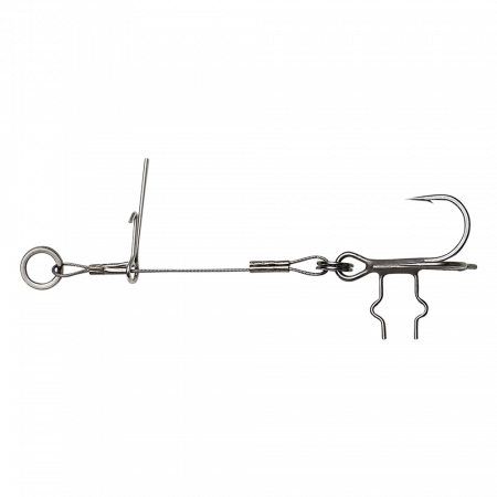 SPORTURI - STRUNA SAVAGE GEAR CARBON49 T-TREBLE SPIKE 1/0, 9 CM, 2 BUC / PLIC