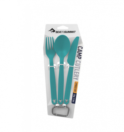 Vesela si Tacamuri camping - Tacamuri camping - drumetie Sea To Summit Charcoal - set 3 bucati cu carabina, pacific blue