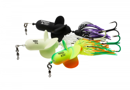 Buzzbaits & chatterbaits - TEASER MADCAT A-STATIC PROPELLER NR.3/0/26CM/150G GLOW