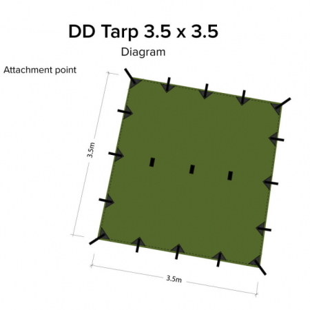 Tenda 3.5x3.5 Prelata olive green DD Hammocks [2]