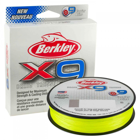 SPORTURI - FIR TEXTIL BERKLEY X9 FLURO VERDE 030MM/31KG/150M