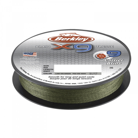 SPORTURI - FIR TEXTIL BERKLEY X9 LOW VIS VERDE 025MM/27KG/150M