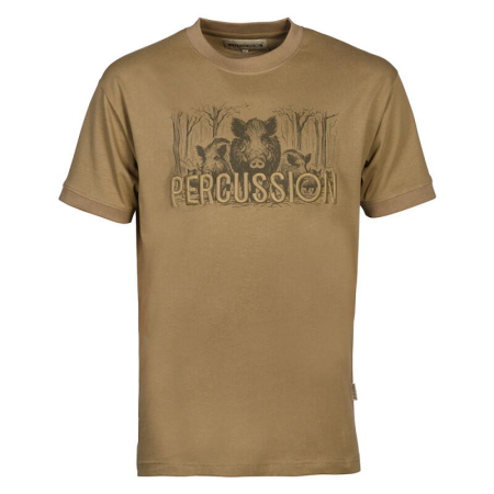 Tricouri vanatoare - Tricou barbati Percussion Compagnie, 100% bumbac, bej