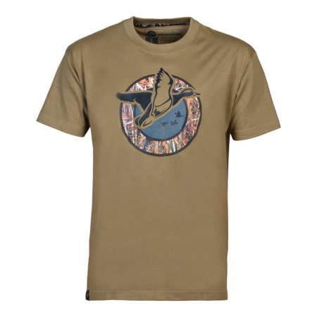 Tricouri vanatoare - Tricou barbati Percussion Hutte 100% bumbac, bej