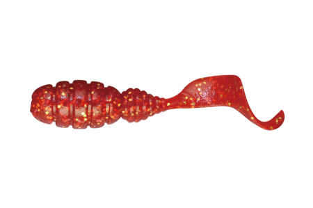 SPORTURI - VIERME JACKALL GOODMEAL GRUB 1,5 INCH RED GOLD FLAKE 8 BUC / PLIC
