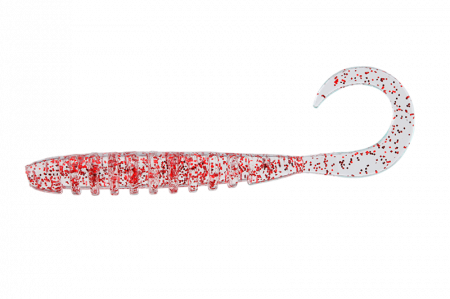 SPORTURI - VIERME JACKALL TIDE CURLY 2 INCH CLEAR RED FLAKE 8 BUC / PLIC