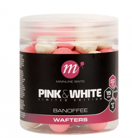 Nada pescuit - BOILIES MAINLINE WAFTERS FLUO PINK/WHITE BANOFFE 15MM