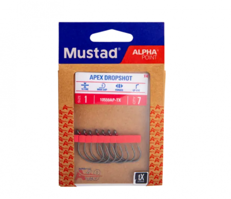 Carlige Mustad Wide dropshot titan nr 1, 7 buc / plic [2]
