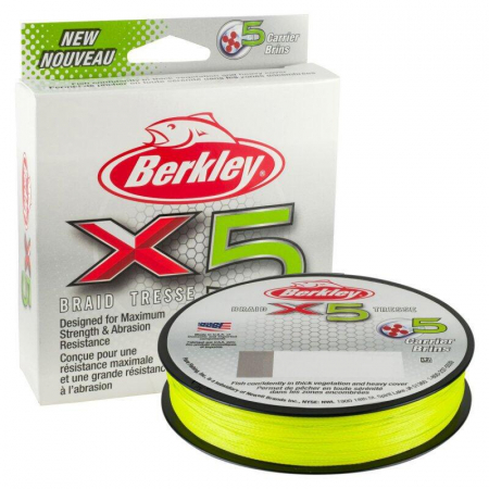 SPORTURI - FIR TEXTIL BERKLEY X5 FLURO VERDE 017MM/17,00KG/150M