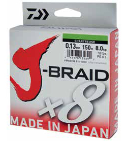 FIR TEXTIL DAIWA J-BRAID X8 CHARTREUSE 016MM/9,0KG/300M [0]