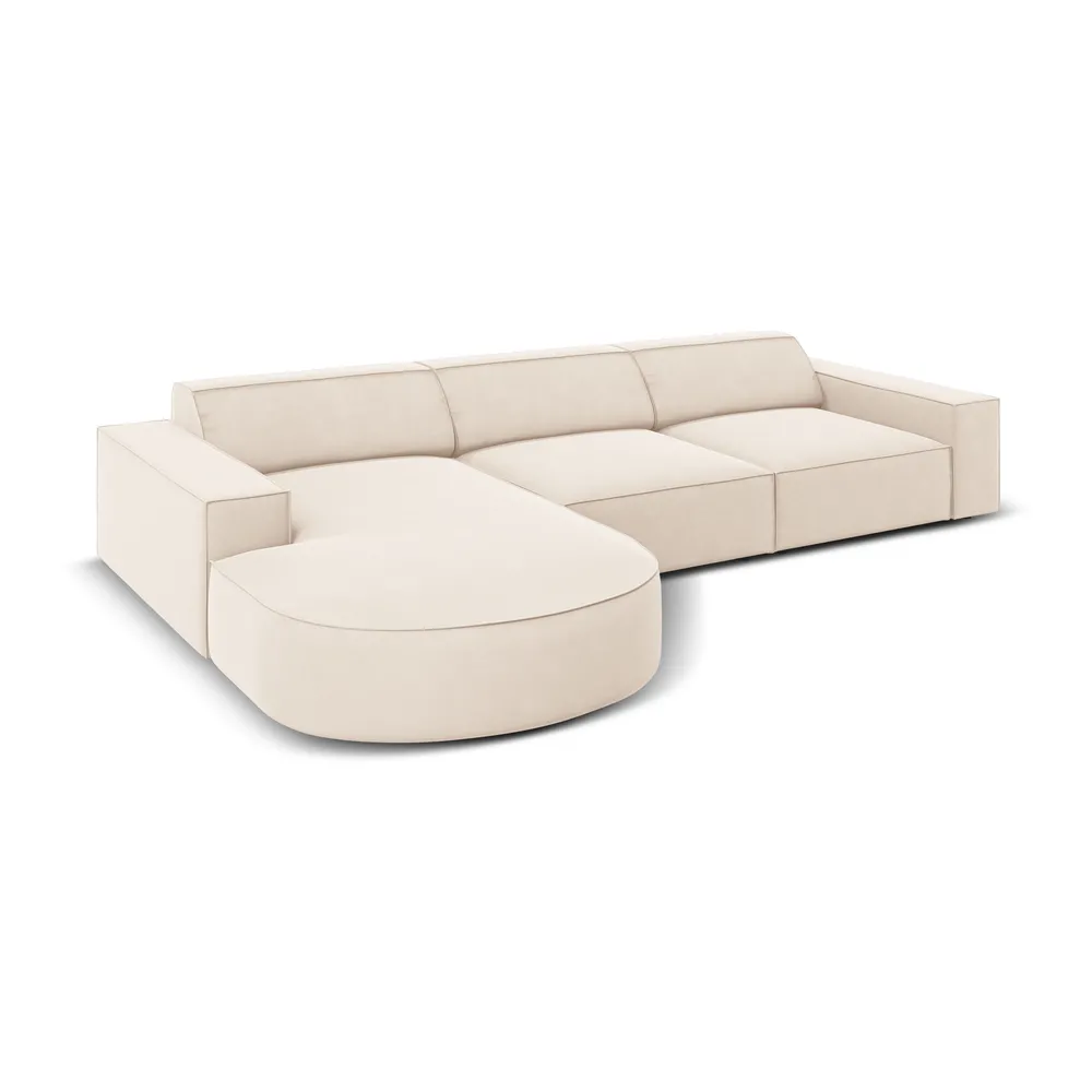 Canapele - Coltar bej din catifea Jodie - Micadoni Home