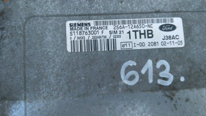 Calculator motor Ford Fiesta 5, 1.3 benzina, 3S6A-12A650-NC, S118763001F, an 2002-2008 [2]