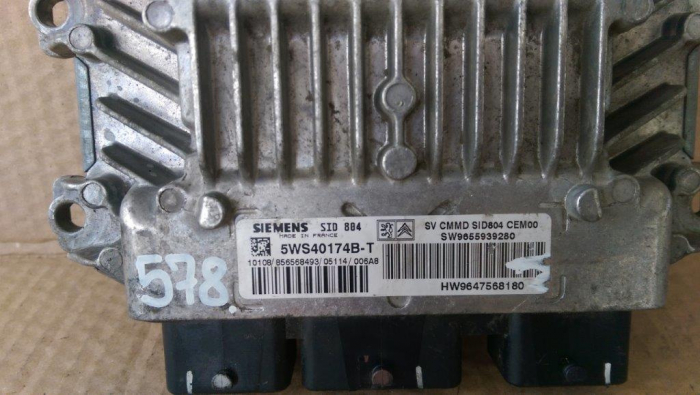 Calculator motor ECU Peugeot 1007, Citroen C2, an 2004-2009, motor 1.4hdi, cod 9647568180 , 9655939280 [2]