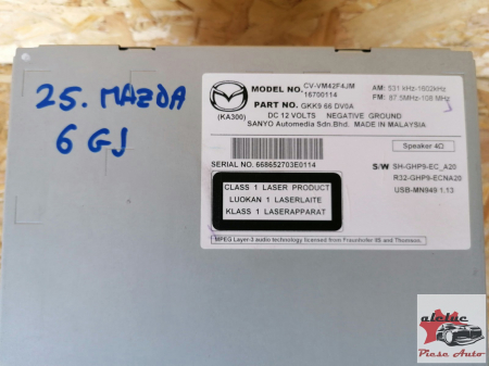CD Player Mazda 6 GJ an 2012-2016, cod GKK966DV0A , CV-VM42F4JM [1]