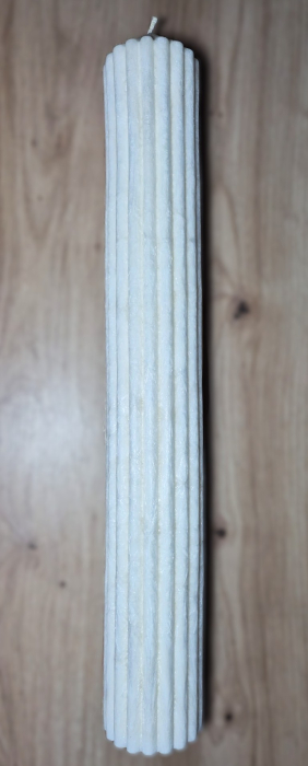 Lumanare Decor/Evenimente Alba Stralucitoare Canelata [2]