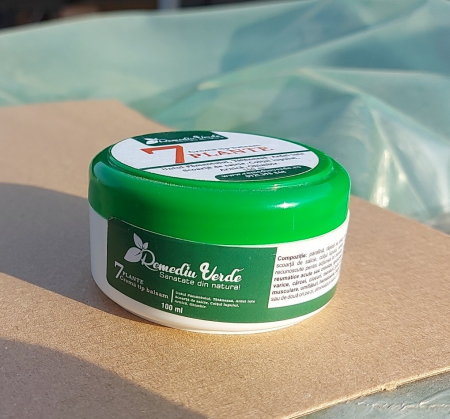 Crema tip balsam 7 Plante, Untul pamantului, Tataneasa, Ardei iute, Scoarta de salcie, Coltul Lupului, Arnica, ghimbir [1]