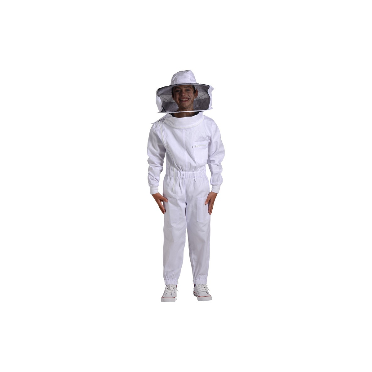 Imbracaminte - Combinezon Copii Alb cu Palarie Detasabila