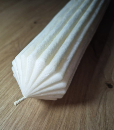 ***Produse pentru toata lumea - Lumanare Decor/Evenimente Alba Stralucitoare Canelata