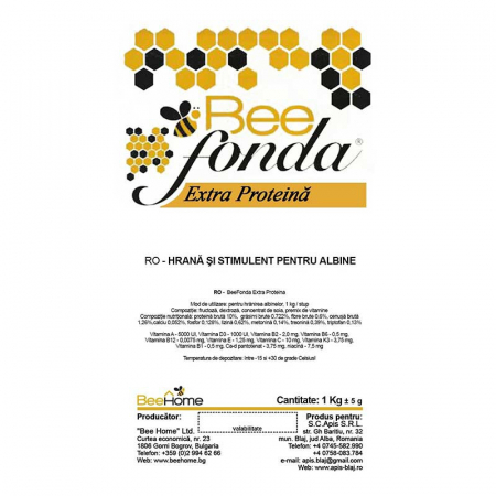 Hrana si Hranitoare Apicole - Bee Fonda Extra Proteina 1 kg
