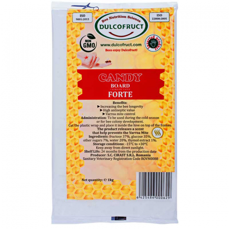 Hrana si Hranitoare Apicole - Turtă energetică forte (cu thymol) Dulcofruct 1 kg