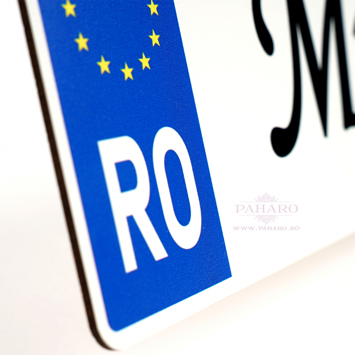 Plăcuță Număr Auto "Miri fericiti" [3]