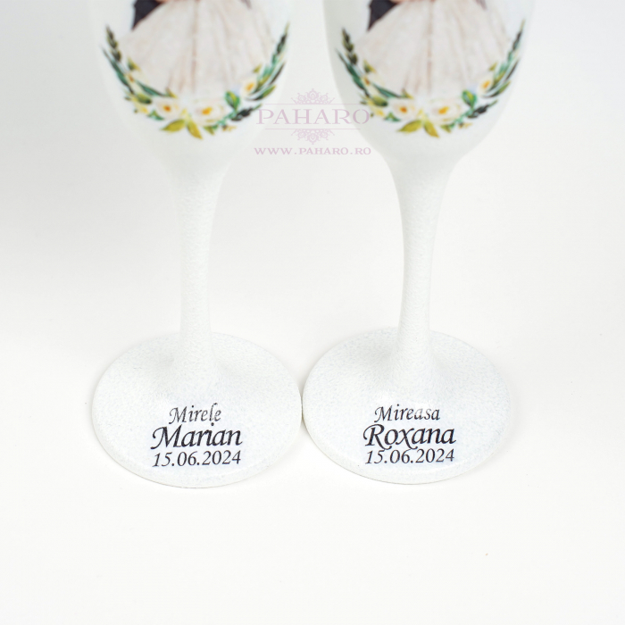 Pahare pentru miri FLORAL - PM 402G - Verde [6]