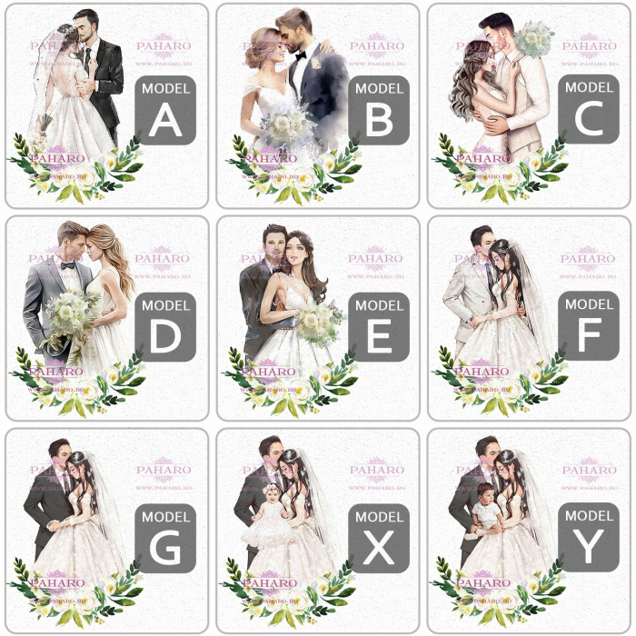 Pahare pentru miri FLORAL - PM 402G - Verde [2]