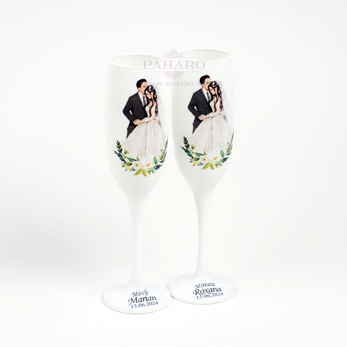 Pahare pentru miri FLORAL - PM 402G - Verde [4]