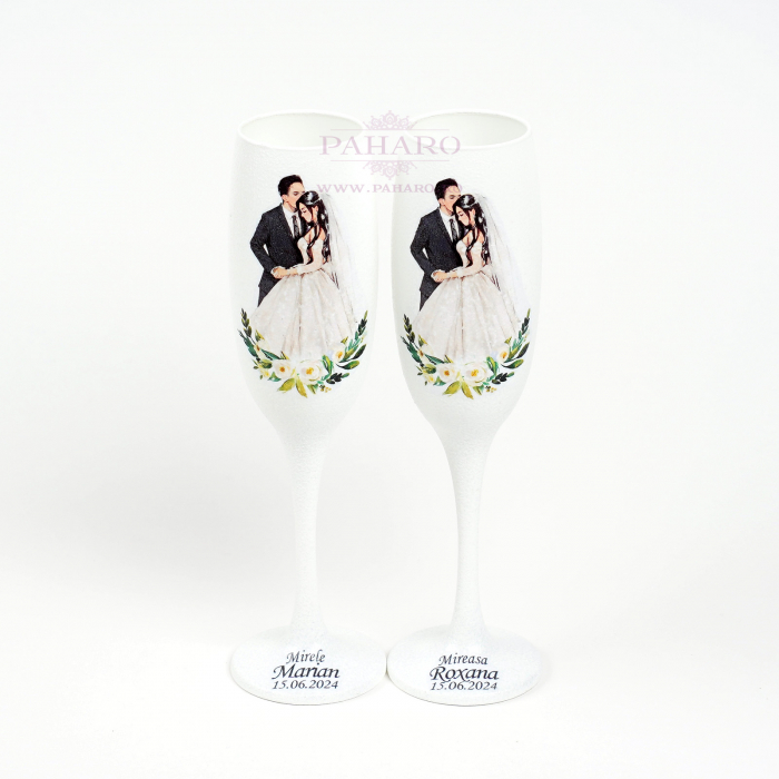 Pahare pentru miri FLORAL - PM 402G - Verde [3]