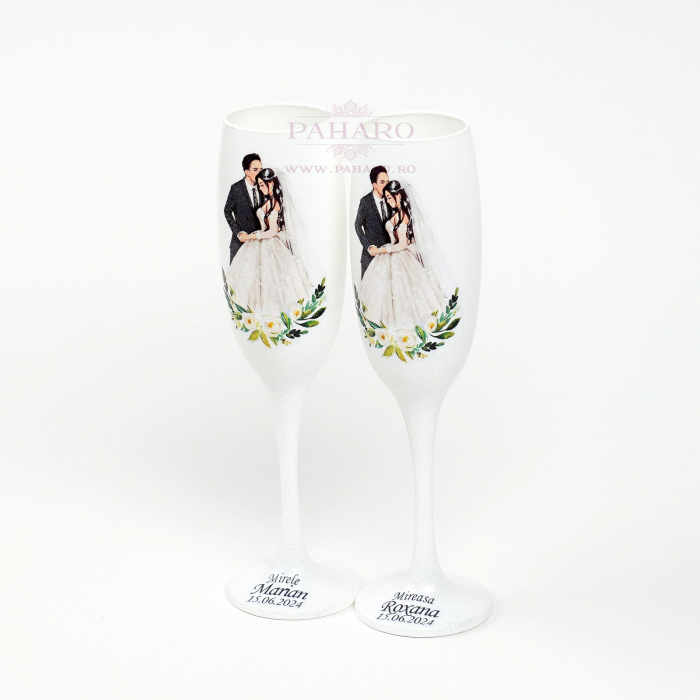 Pahare pentru miri FLORAL - PM 402G - Verde [5]