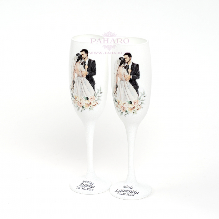 Pahare pentru miri FLORAL - PM 601A - Rosu & Galben - Copie [3]