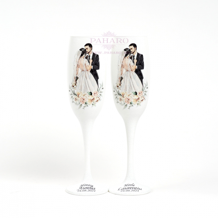 Pahare pentru miri FLORAL - PM 601A - Rosu & Galben - Copie [1]