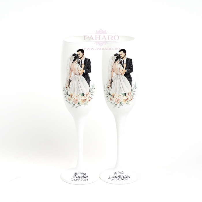 Pahare pentru miri FLORAL - PM 601A - Rosu & Galben - Copie [5]